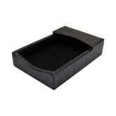Protacini Black Italian Crocodile Leather 4 x 6 Memo Holder